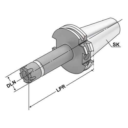 Spannfutter SK 30-1/7-100 ER11 - Mini DIN 69871 AD