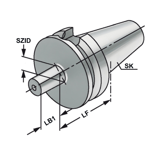 Bohrfutteraufnahme BT 40 - B16 JIS B 6339 (MAS 403 BT) A