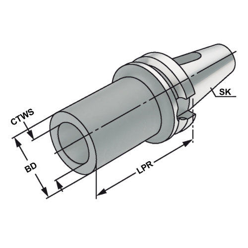 Zwischenhülse BT 40-2-50 für MK mit Austreiblappen DIN 6383