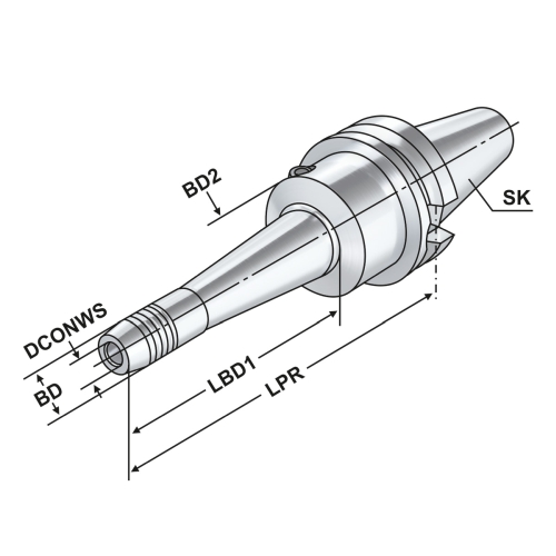 Hydro-Dehnspannfutter BT 40-08-160 JIS B 6339 (MAS-BT) AD/B