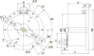 technische Zeichnung 5 Achs Spanner Chandox MOT Spannstock