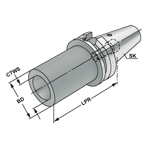 Zwischenhülse BT 50-2-60 für MK mit Anzugsgewinde DIN 6364
