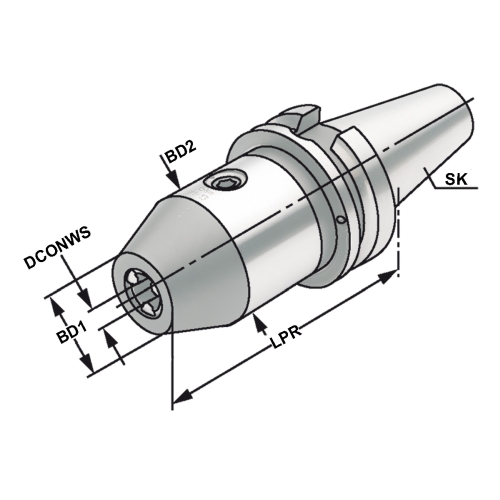 CNC-Bohrfutter BT 50-1/13-108 JIS B 6339 (MAS-BT) AD/B
