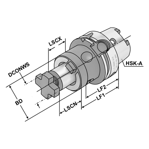 Kombi-Aufsteckdorne HSK 40-16-50 DIN 69893 Form A
