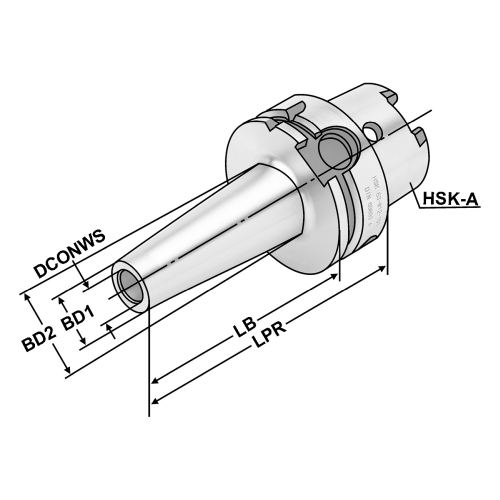 Fräsaufnahme für Einschraubfräser HSK 63-M6-51-L25 DIN 69893 Form A