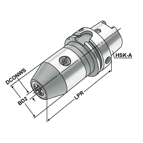 CNC-Bohrfutter HSK 63-2,5/16-109 DIN 69893 Form A