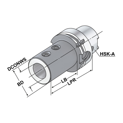 Bohrerhalter für Wendeplattenbohrer HSK 63-20-80 DIN 69893 Form A