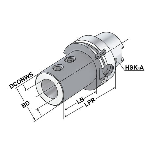 Bohrerhalter für Wendeplattenbohrer HSK 63-40-105 DIN 69893 Form A