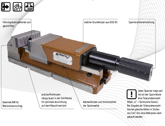 Allmatic hydraulischer Maschinenschraubstock HD Details