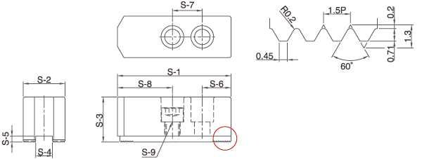 technische Zeichnung Spannbacken SJ