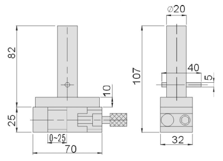 technische Zeichnung VA EDM Elektrodenhalter EVH20