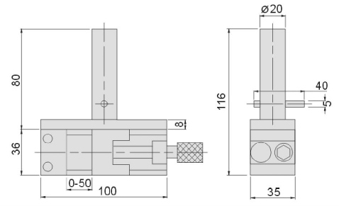 technische Zeichnung VA EDM Elektrodenhalter EVH50