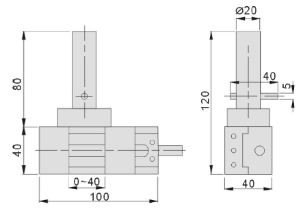 technische Zeichnung VA EDM Elektrodenhalter EVR40