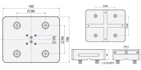 technische Zeichnung Erhöhung 96x96