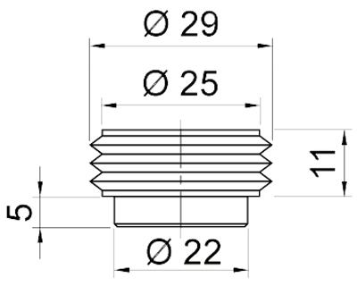 technische Zeichnung Gripper geriffelt