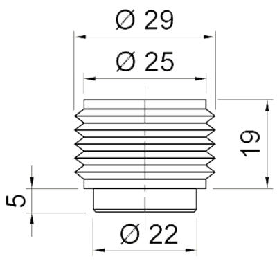 technische Zeichnung Gripper geriffelt