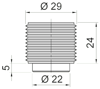 technische Zeichnung Gripper geriffelt