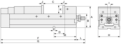 technische Zeichnung Schraubstock HPAC-200F