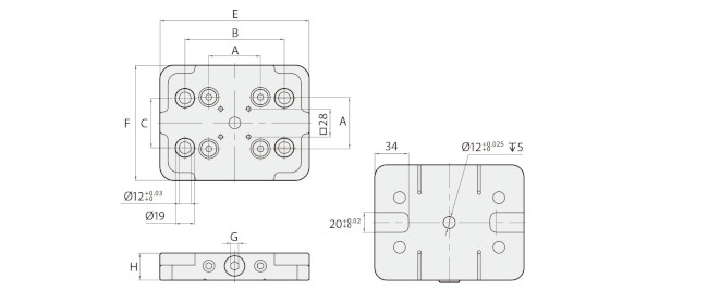 technische Zeichnung M-52x52