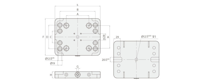 technische Zeichnung M-52x52