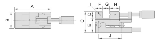 technische Zeichnung Sinus-Schraubstock V100