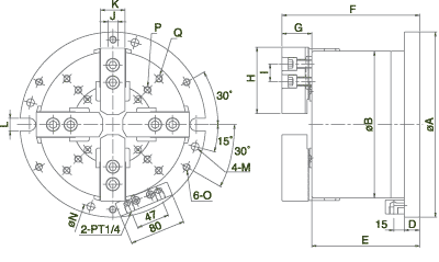 technische Zeichnung Chandox MA Spannstock