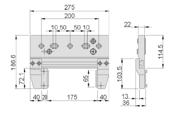 technische Zeichnung VA EDM Schraubstock WCV280