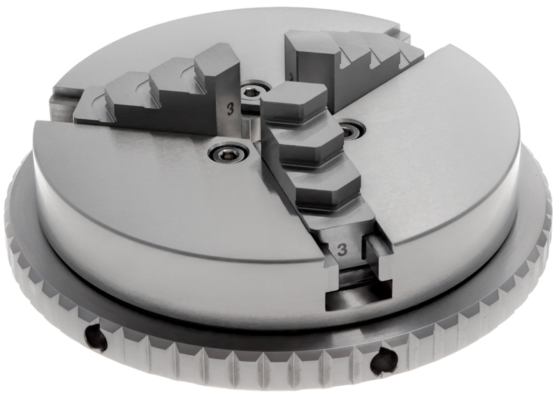 stationäres 3-Backenfutter mit minimaler Bauhöhe, rostfrei, ø 119 mm DBF100
