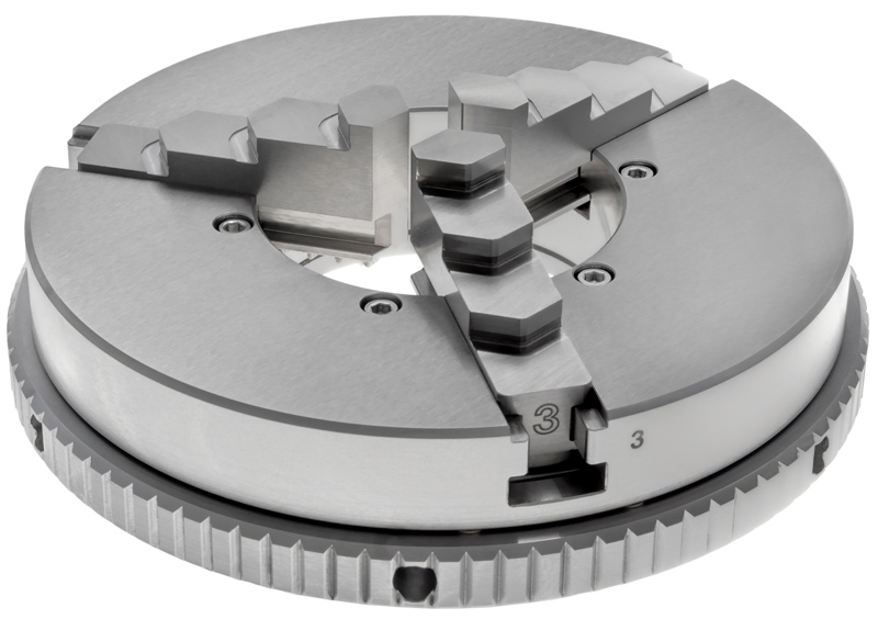 stationäres 3-Backenfutter mit minimaler Bauhöhe, rostfrei, ø 138 mm DBF140x58