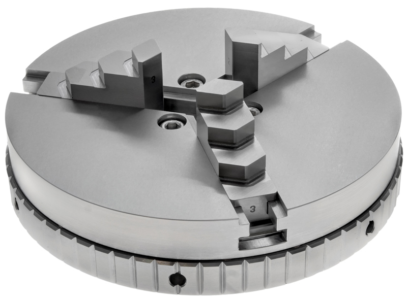 stationäres 3-Backenfutter mit minimaler Bauhöhe, rostfrei, VA, ø 159 mm DBF160