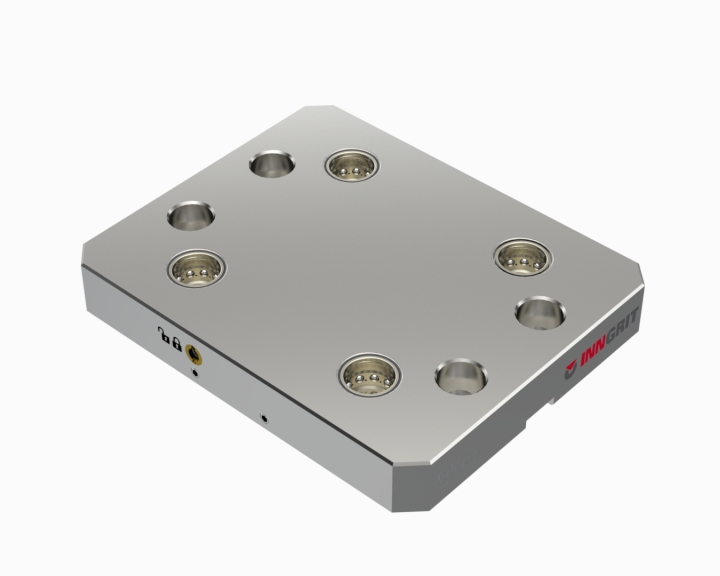 INNGRIT Einzelplatte, 4 Befestigungsbohrungen, 192x156x27mm, 96x96, ohne Ausblasfunktion